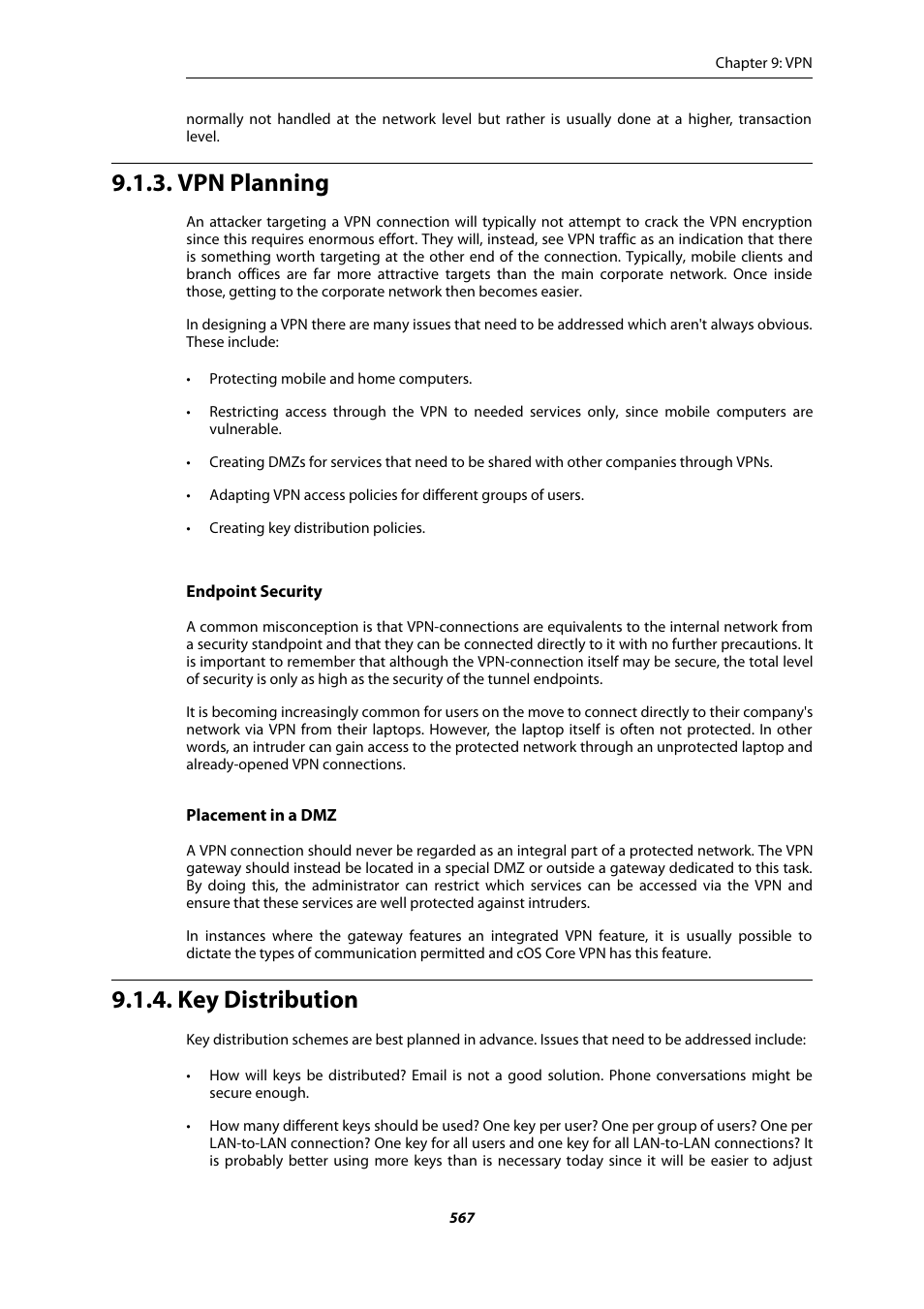 Vpn planning, Key distribution | Amer Networks E5Web GUI User Manual | Page 567 / 777