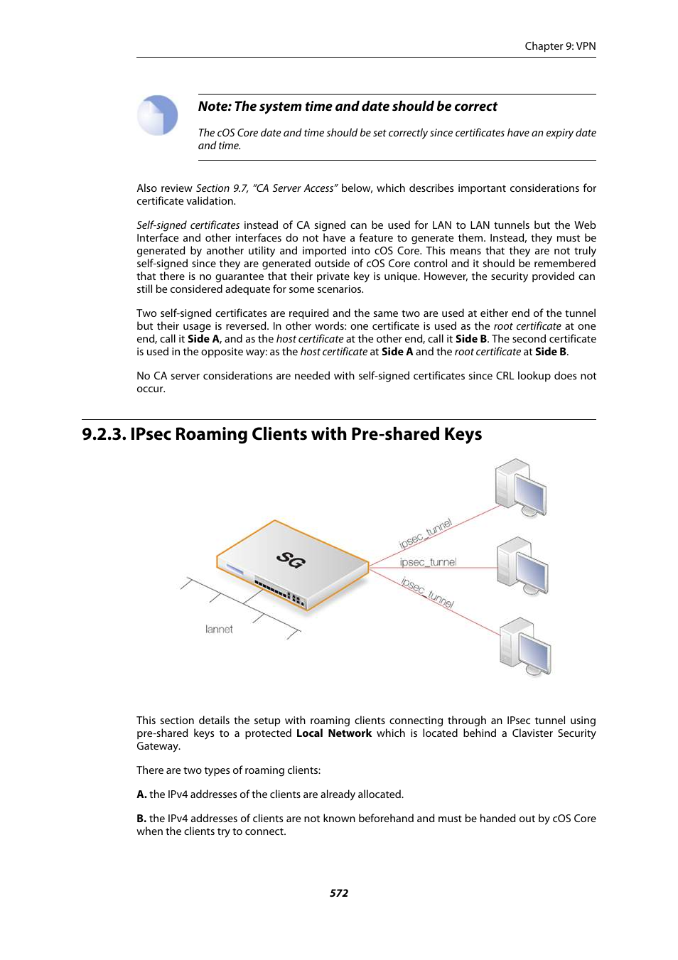 Ipsec roaming clients with pre-shared keys | Amer Networks E5Web GUI User Manual | Page 572 / 777