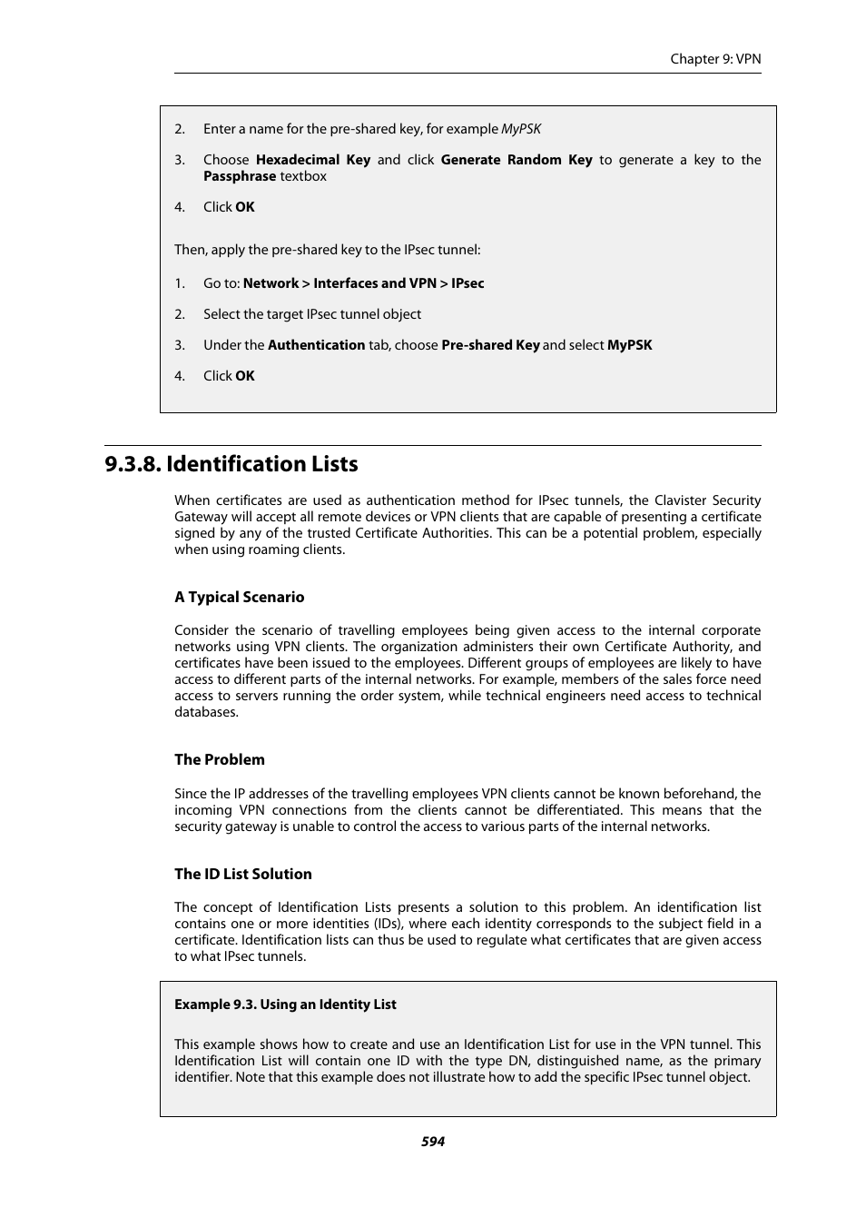 Identification lists, Using an identity list | Amer Networks E5Web GUI User Manual | Page 594 / 777