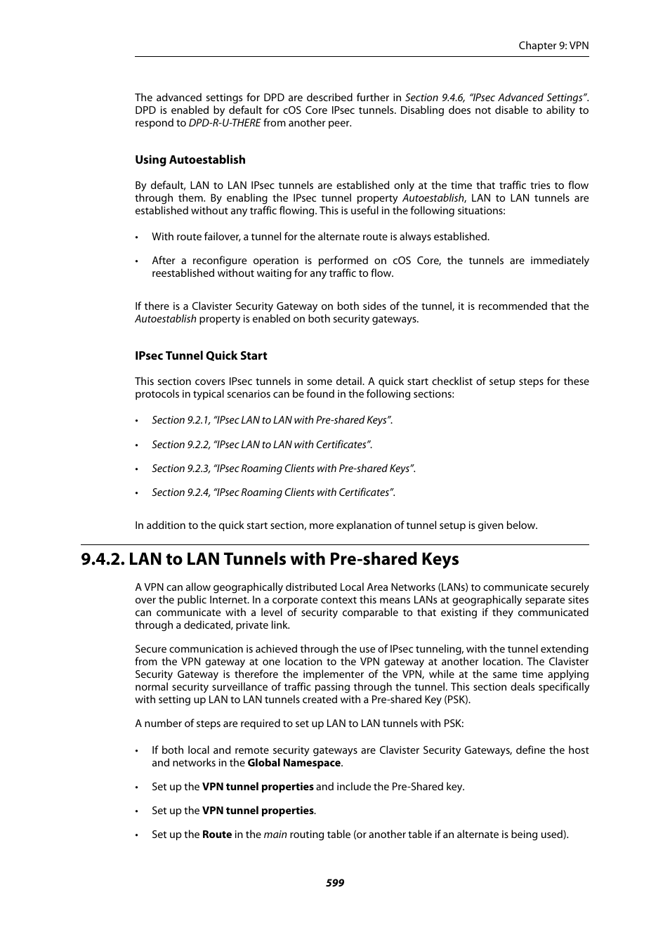 Lan to lan tunnels with pre-shared keys | Amer Networks E5Web GUI User Manual | Page 599 / 777