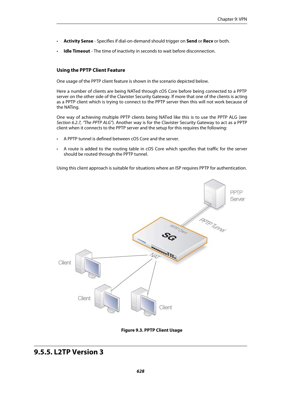 L2tp version 3, Pptp client usage | Amer Networks E5Web GUI User Manual | Page 628 / 777