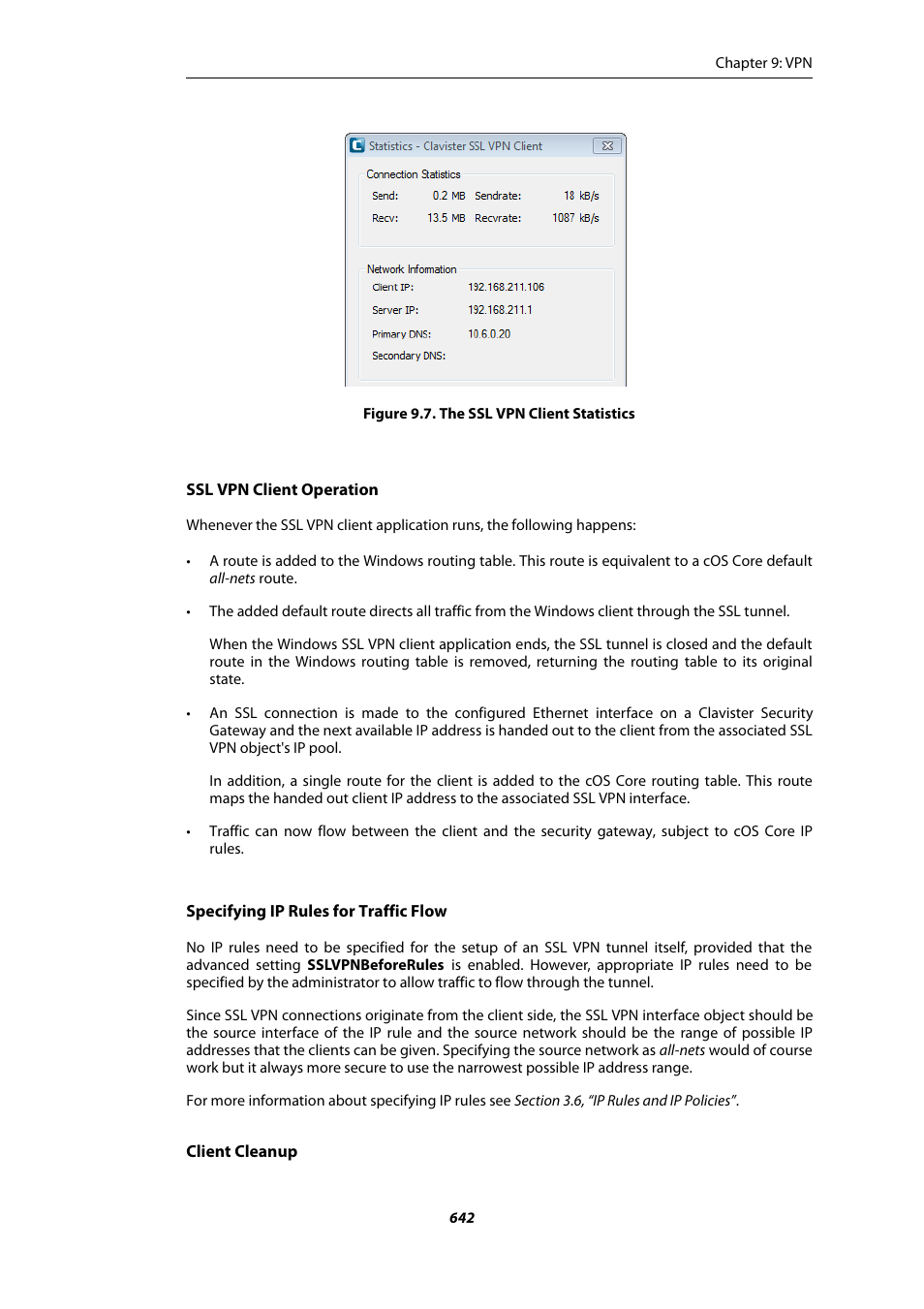 The ssl vpn client statistics | Amer Networks E5Web GUI User Manual | Page 642 / 777