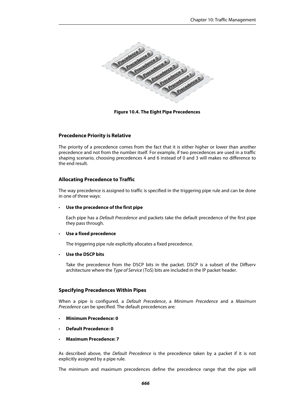 The eight pipe precedences | Amer Networks E5Web GUI User Manual | Page 666 / 777