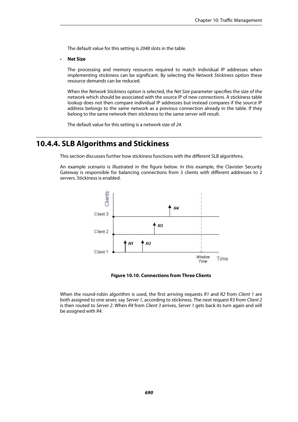 Slb algorithms and stickiness, Connections from three clients | Amer Networks E5Web GUI User Manual | Page 690 / 777