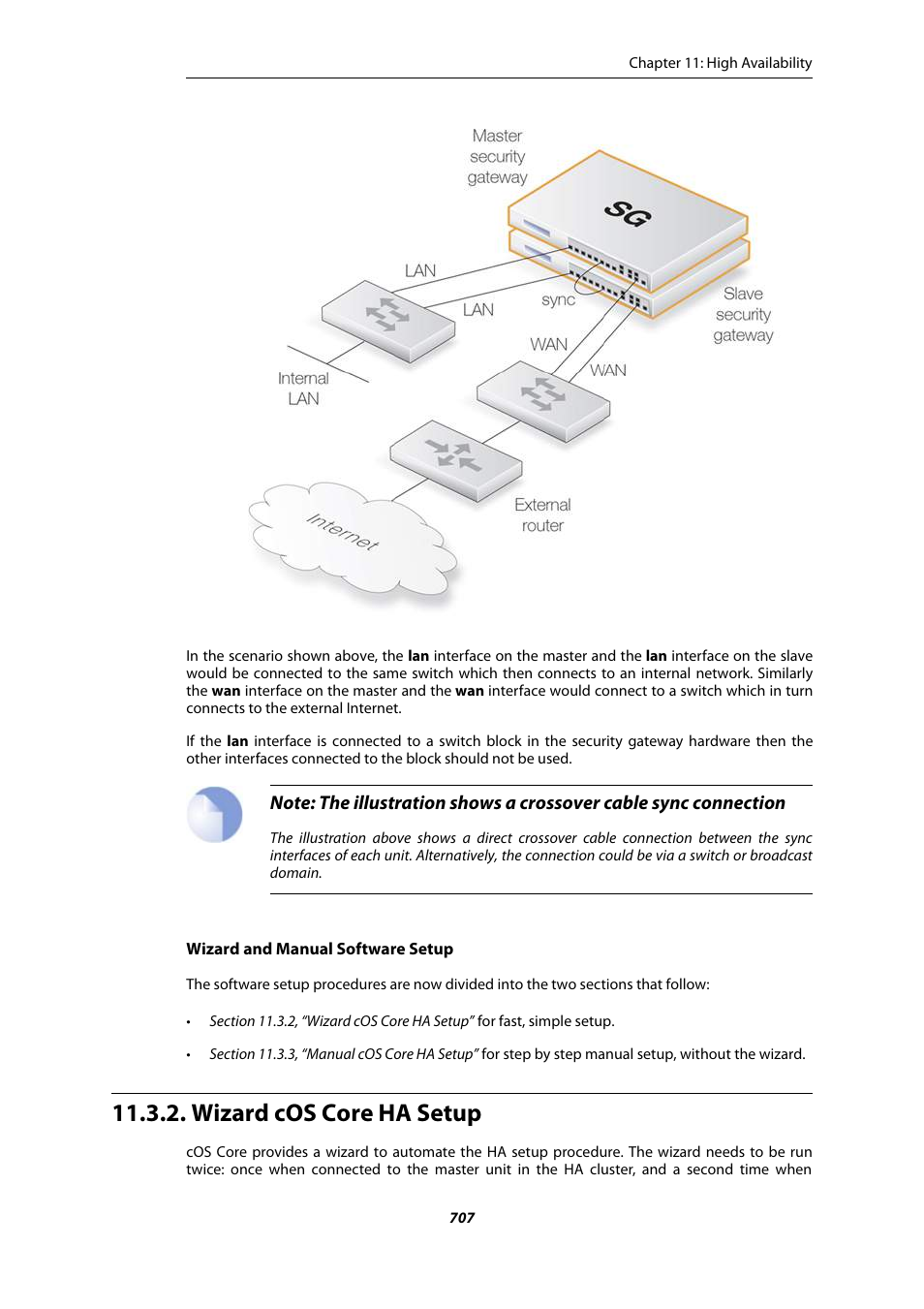 Wizard cos core ha setup, Section 11.3.2, “wizard cos core ha setup | Amer Networks E5Web GUI User Manual | Page 707 / 777