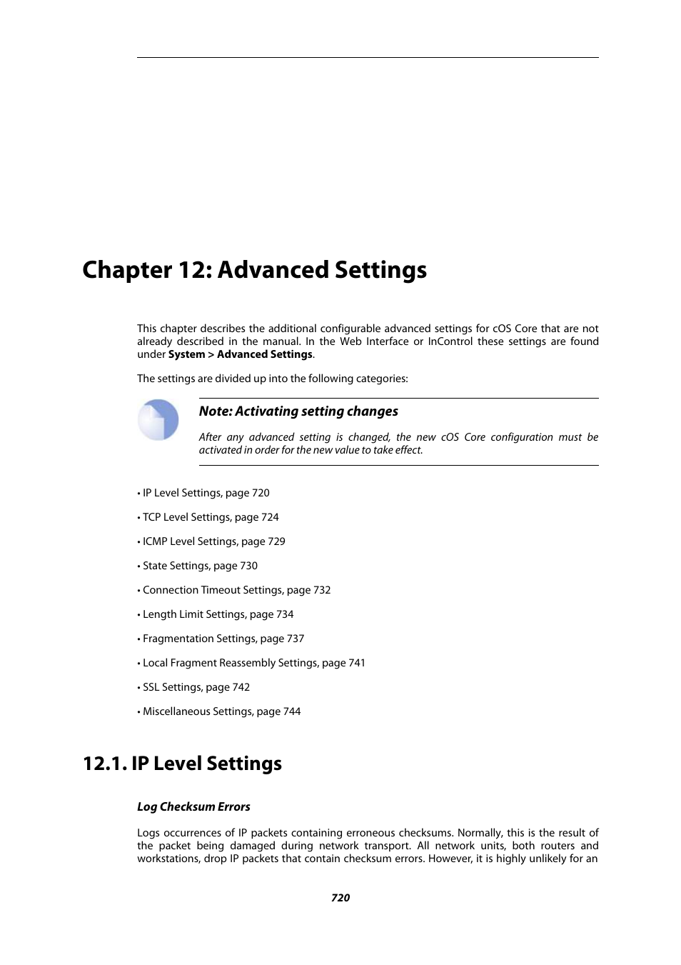 Chapter 12: advanced settings, Ip level settings, Advanced settings | Amer Networks E5Web GUI User Manual | Page 720 / 777
