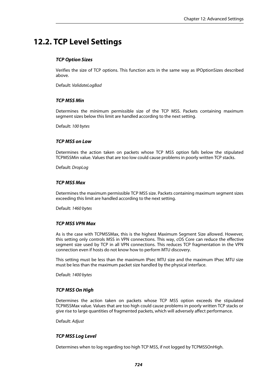 Tcp level settings | Amer Networks E5Web GUI User Manual | Page 724 / 777