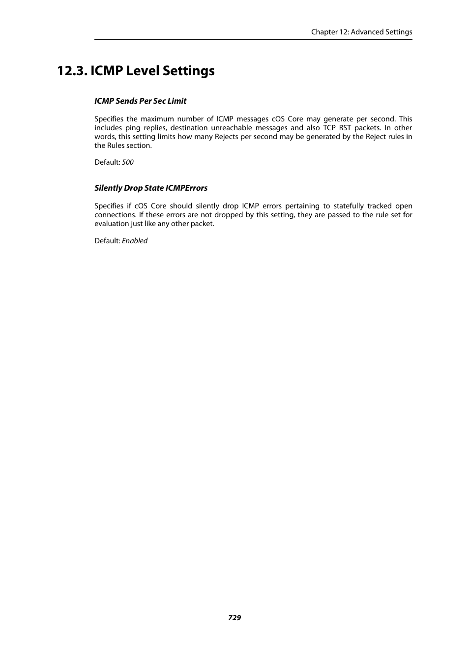 Icmp level settings | Amer Networks E5Web GUI User Manual | Page 729 / 777