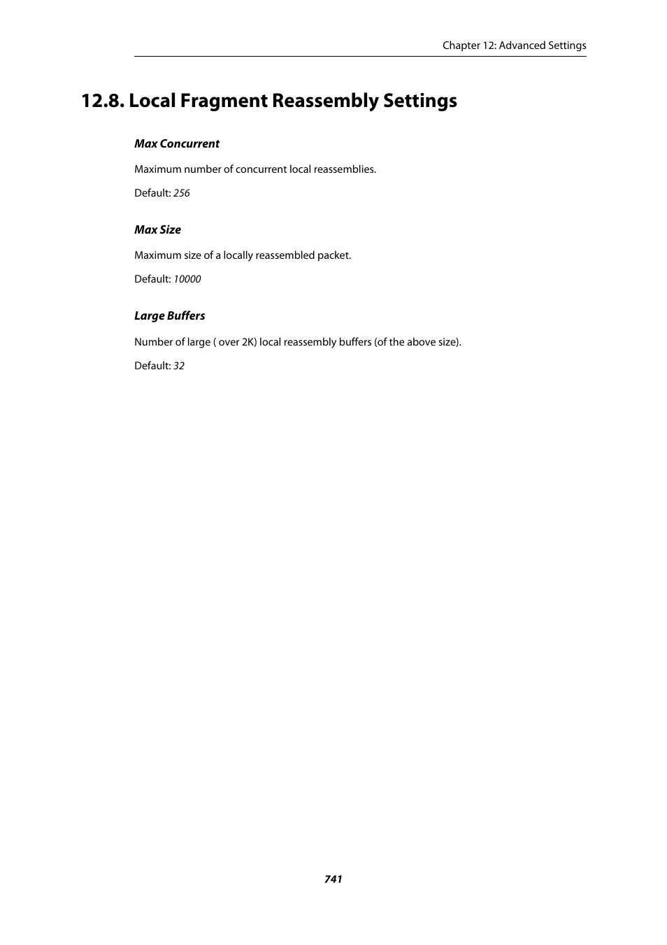 Local fragment reassembly settings | Amer Networks E5Web GUI User Manual | Page 741 / 777