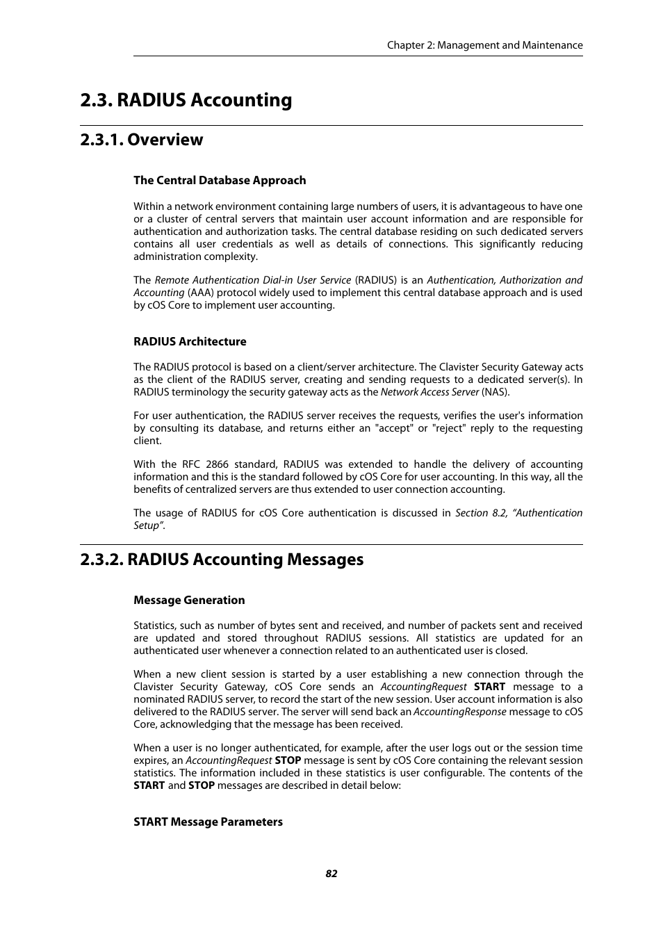 Radius accounting, Overview, Radius accounting messages | Amer Networks E5Web GUI User Manual | Page 82 / 777