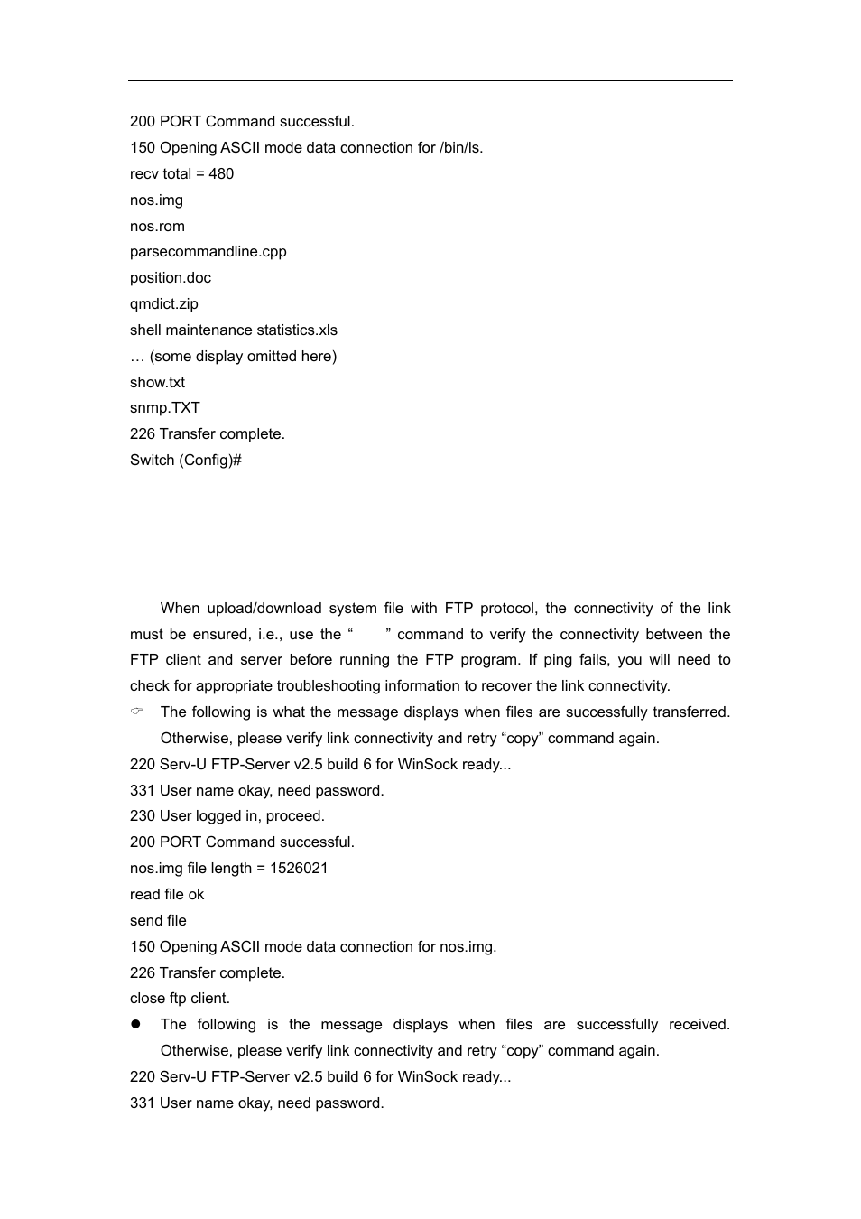 5 ftp/tftp troubleshooting, 1 ftp troubleshooting | Accton Technology ES4626 User Manual | Page 101 / 853
