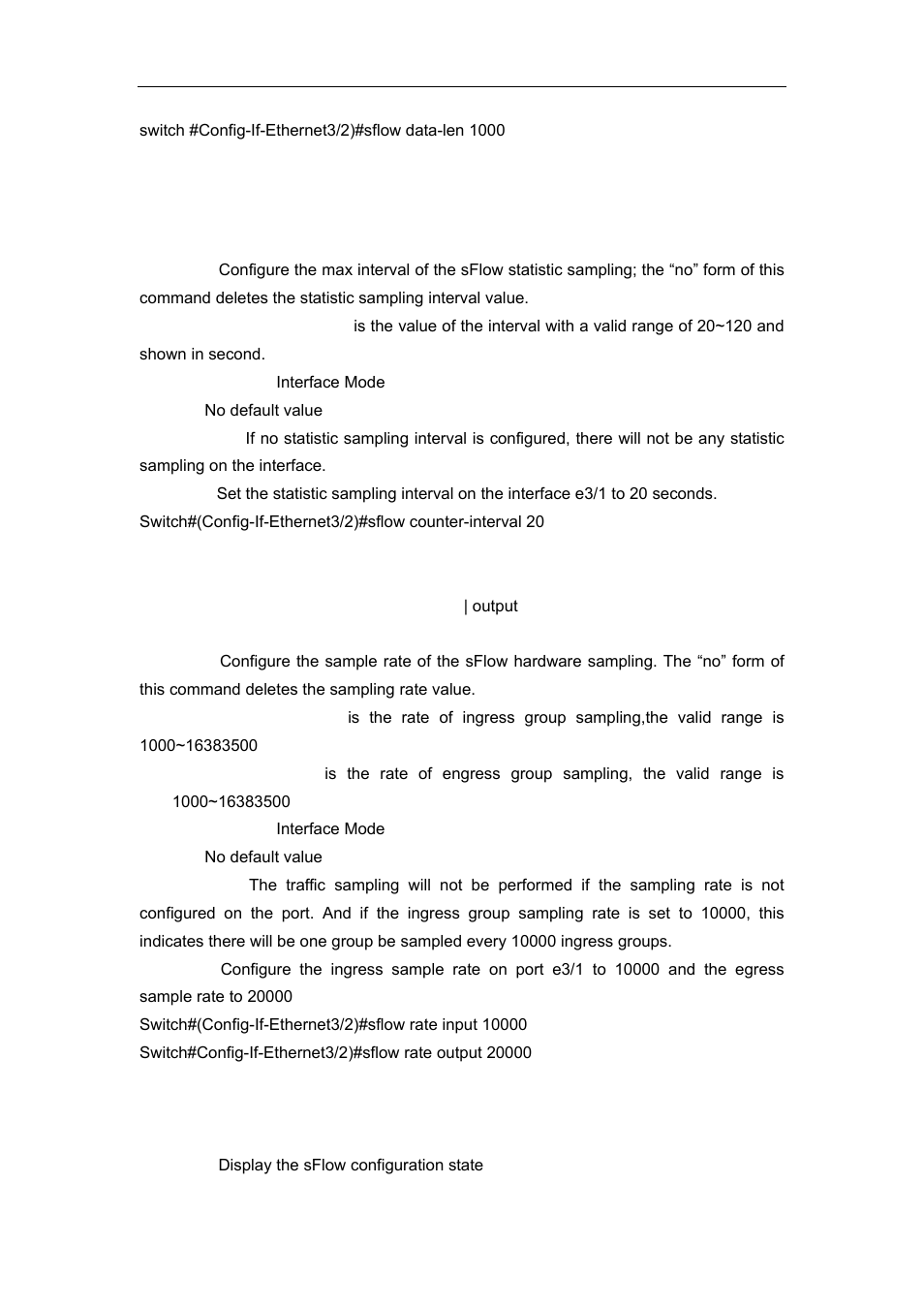 6 sflow counter-interval, 7 sflow rate, 8 show sflow | Accton Technology ES4626 User Manual | Page 114 / 853