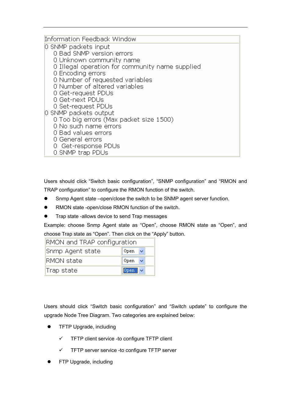 5 rmon and trap configuration, 3 switch upgrade | Accton Technology ES4626 User Manual | Page 124 / 853