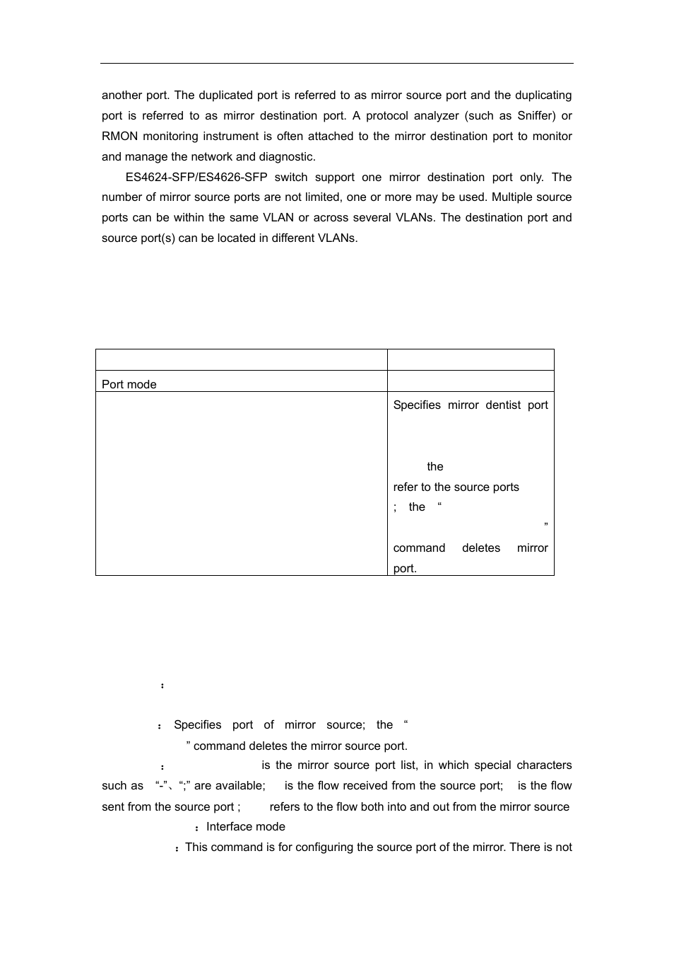 2 port mirroring configuration task list, 3 commands for mirroring configuration, 1 port monitor | Accton Technology ES4626 User Manual | Page 146 / 853