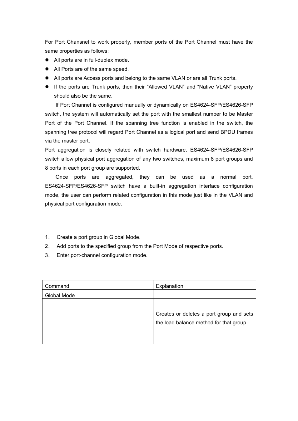 2 port channel configuration task list, Hannel, Onfiguration | Accton Technology ES4626 User Manual | Page 154 / 853