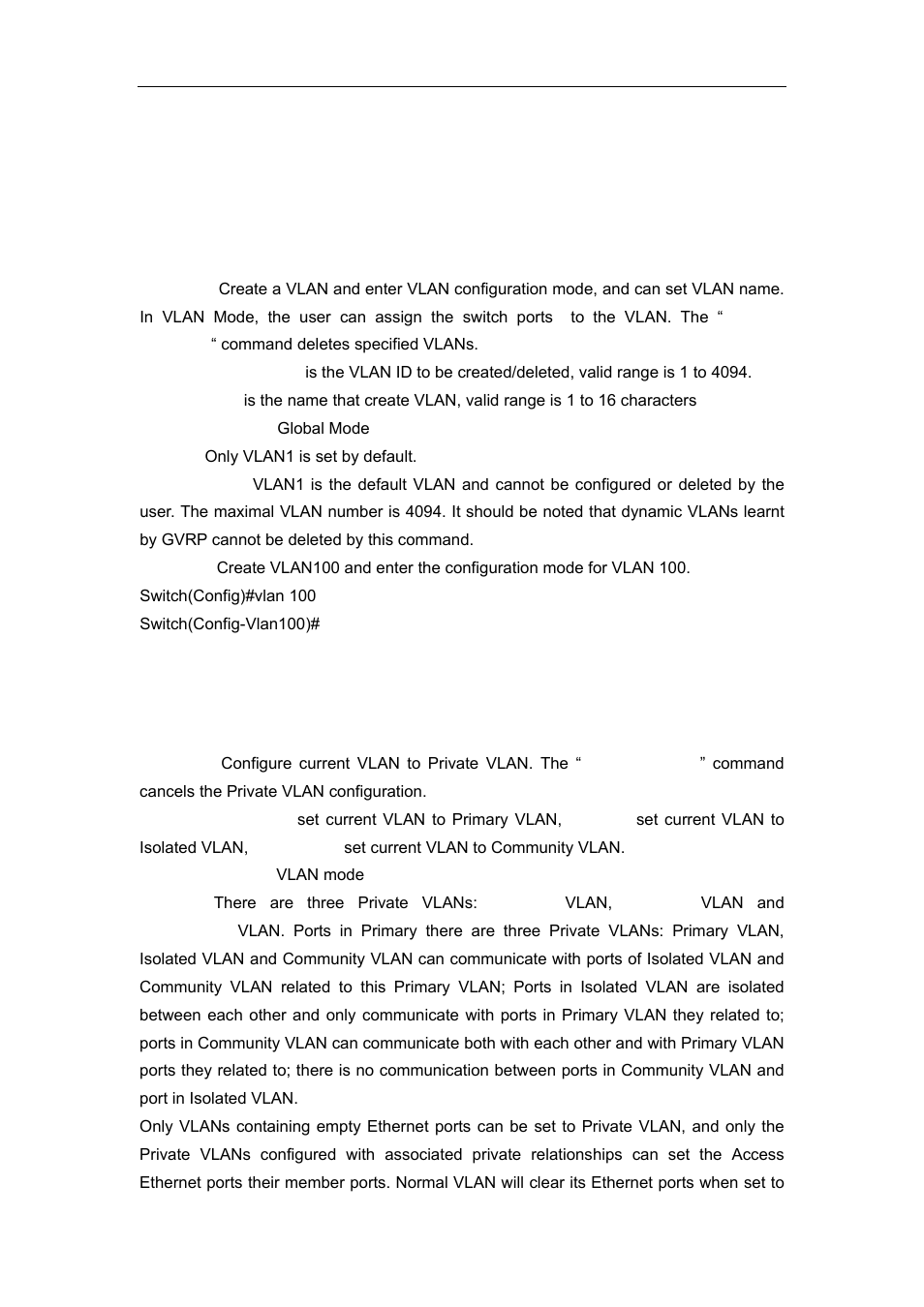 3 commands for vlan configuration, 1 vlan, 2 private-vlan | Accton Technology ES4626 User Manual | Page 169 / 853