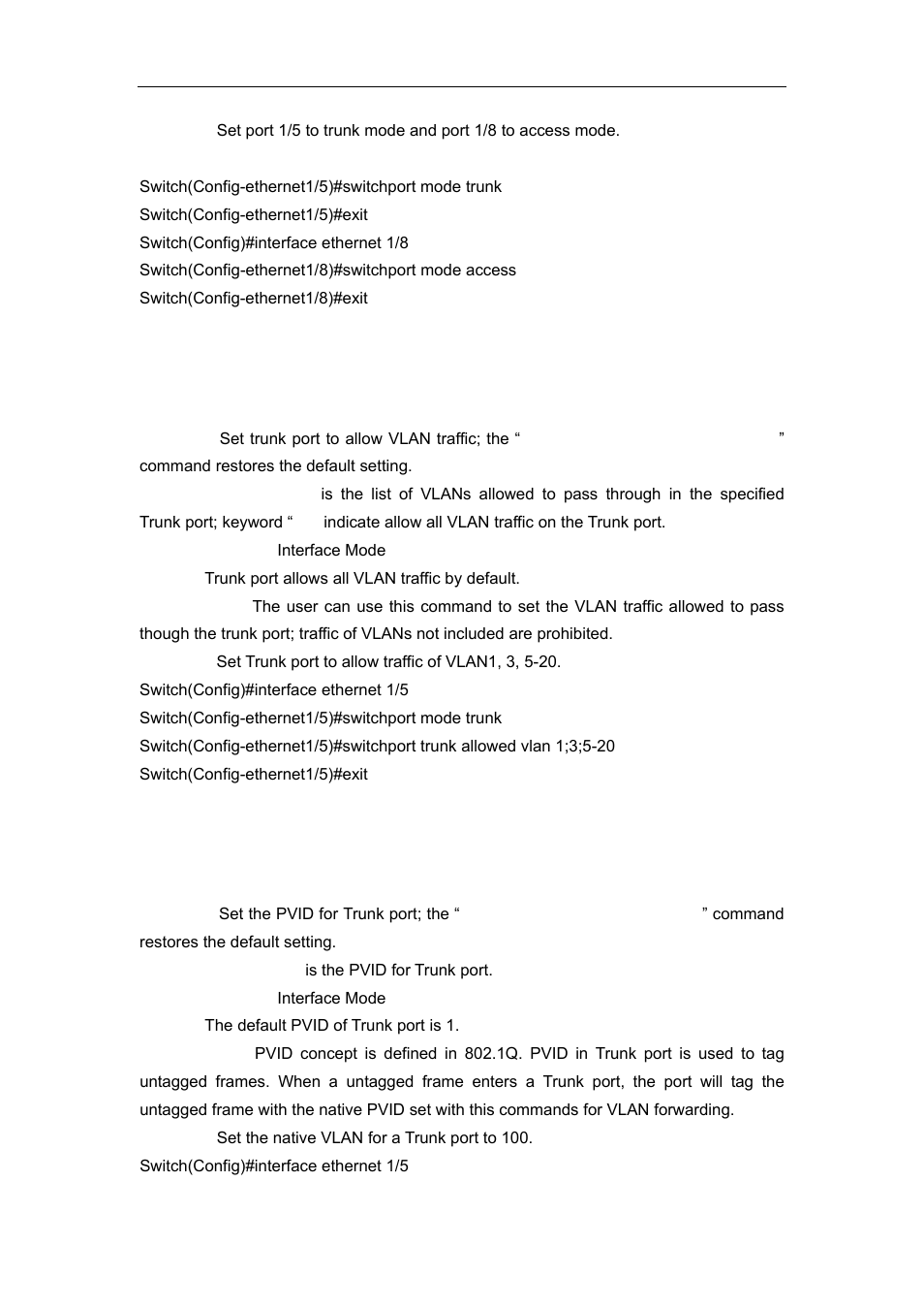 8 switchport trunk allowed vlan, 9 switchport trunk native vlan | Accton Technology ES4626 User Manual | Page 173 / 853