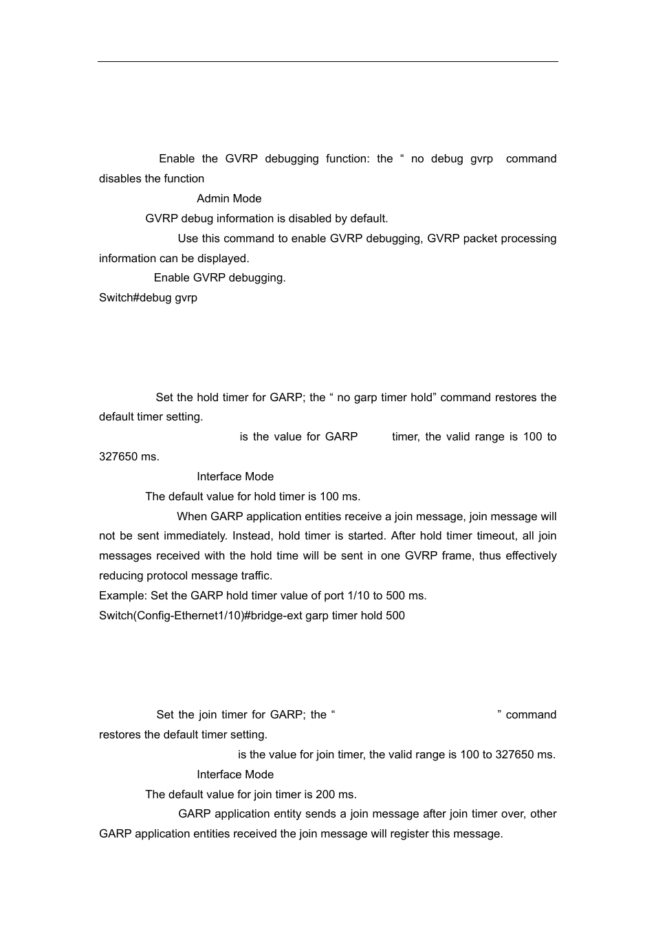 2 debug gvrp, 3 bridge-ext garp timer hold, 4 bridge-ext garp timer join | Accton Technology ES4626 User Manual | Page 178 / 853