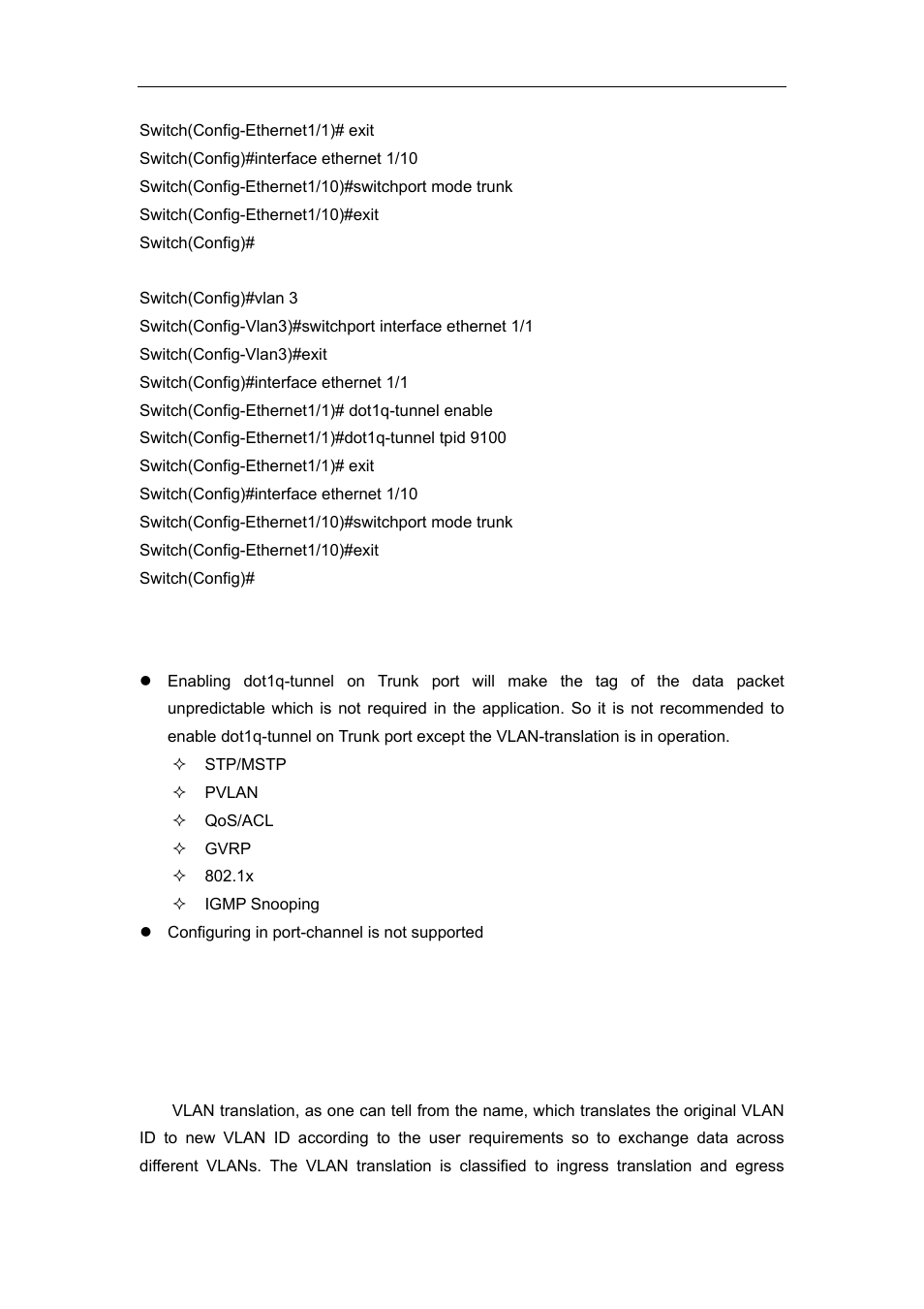5 dot1q-tunnel troubleshooting, 4 vlan-translation configuration, 1 vlan-translation introduction | Vlan, Translation, Onfiguration | Accton Technology ES4626 User Manual | Page 187 / 853