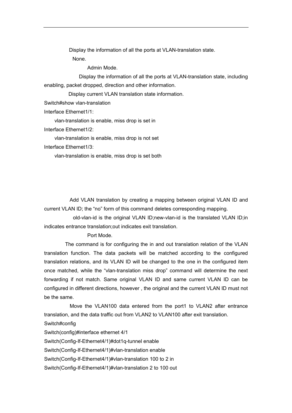 2 vlan-translation | Accton Technology ES4626 User Manual | Page 189 / 853