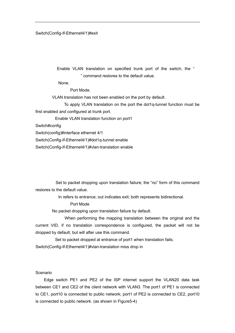 3 vlan-translation enable, 4 vlan-translation miss drop, 4 typical application of vlan-translation | Accton Technology ES4626 User Manual | Page 190 / 853