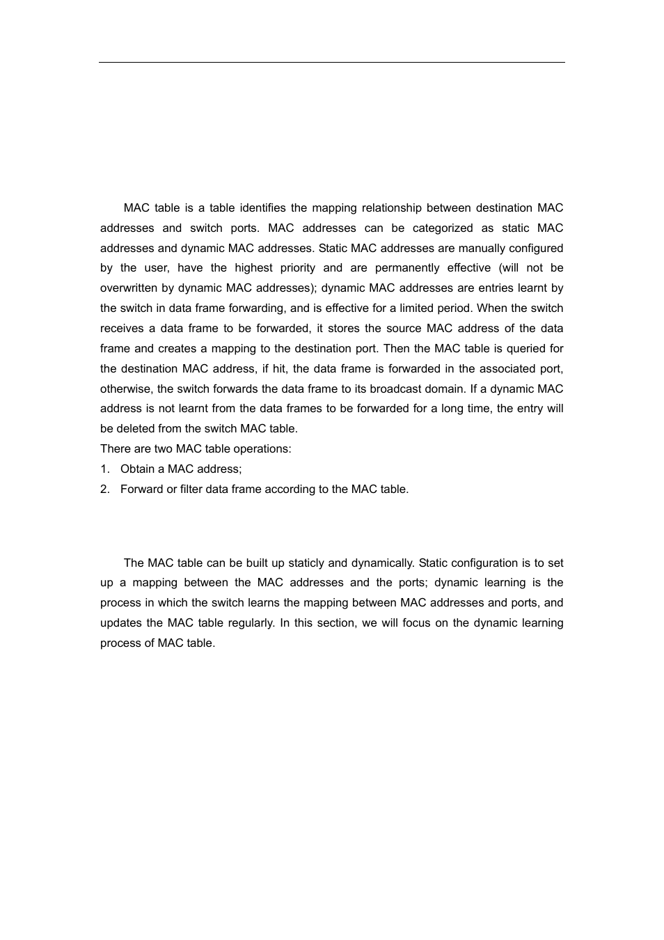 Chapter 6 mac table configuration, 1 introduction to mac table, 1 obtaining mac table | Ntroduction to, Able | Accton Technology ES4626 User Manual | Page 206 / 853