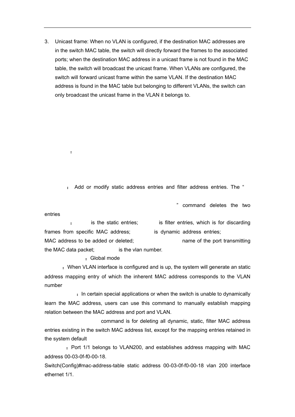 2 commands for mac address table configuration, 1 mac-address-table, Ommands for | Address table configuration | Accton Technology ES4626 User Manual | Page 209 / 853