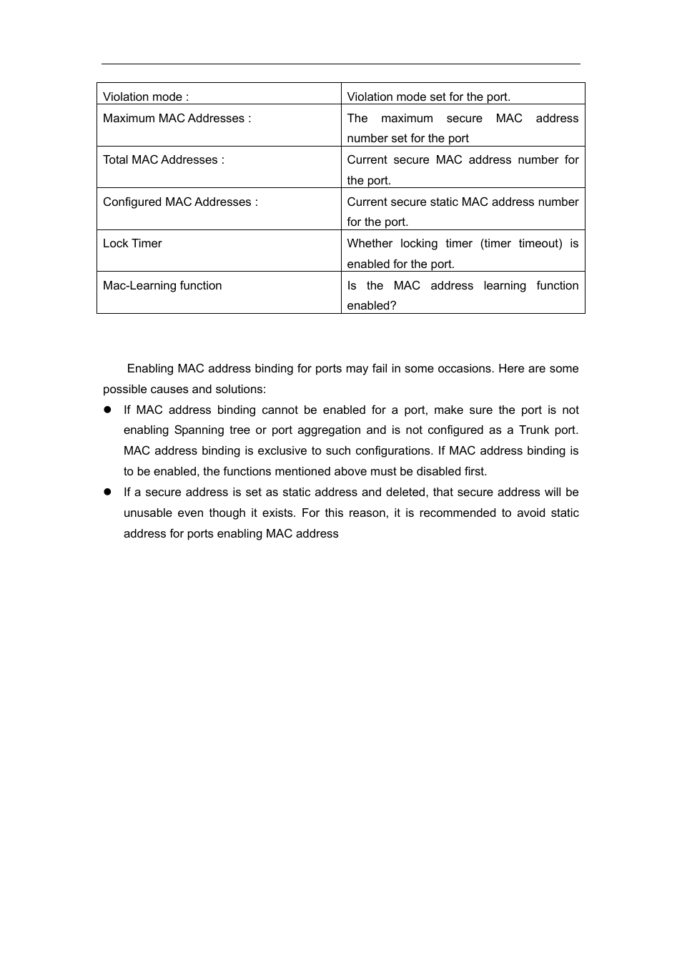 4 binding mac address binding troubleshooting | Accton Technology ES4626 User Manual | Page 218 / 853