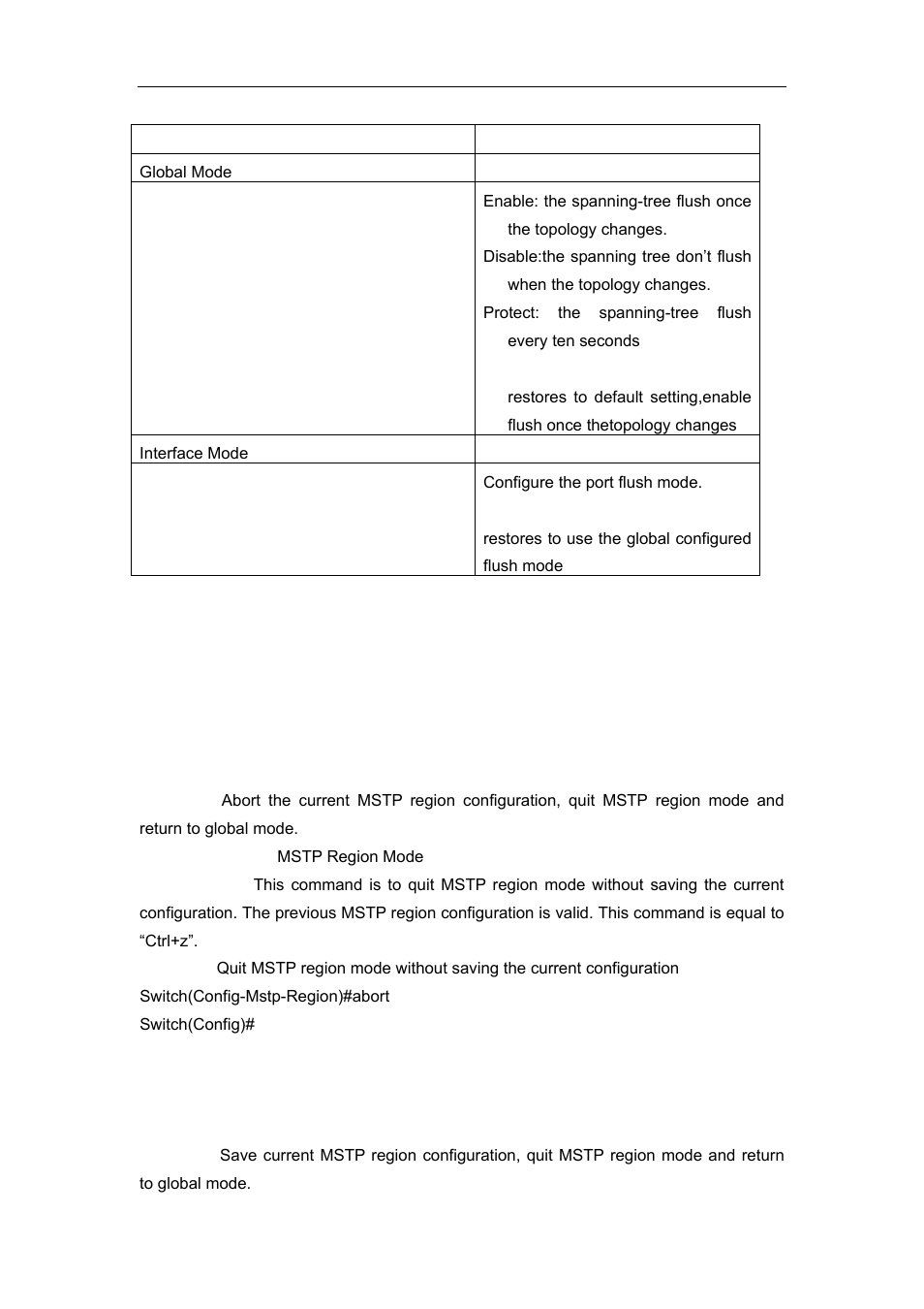 3 commands for mstp, 1 abort, 2 exit | Ommands for, Mstp | Accton Technology ES4626 User Manual | Page 225 / 853