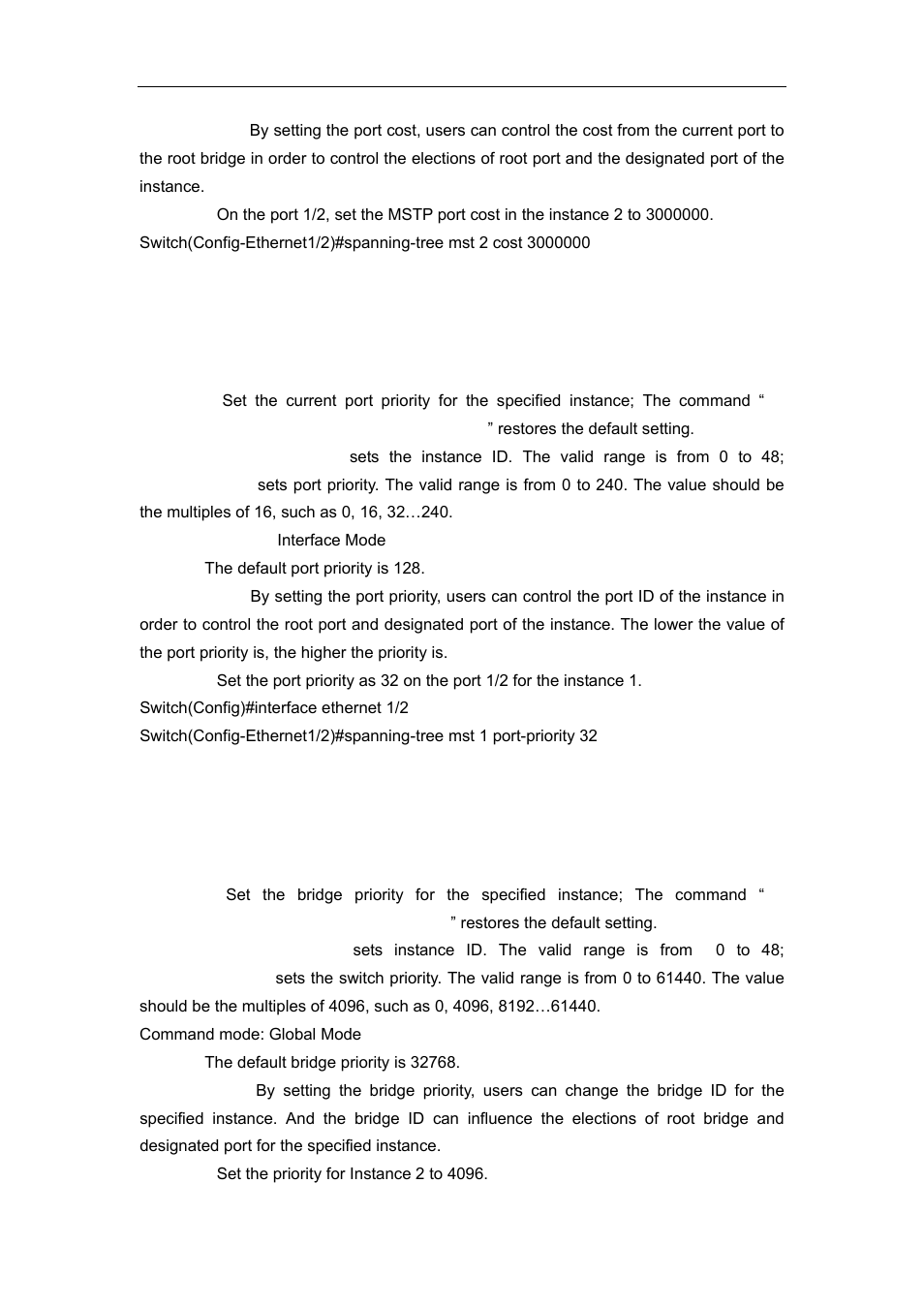 17 spanning-tree mst port-priority, 18 spanning-tree mst priority | Accton Technology ES4626 User Manual | Page 233 / 853