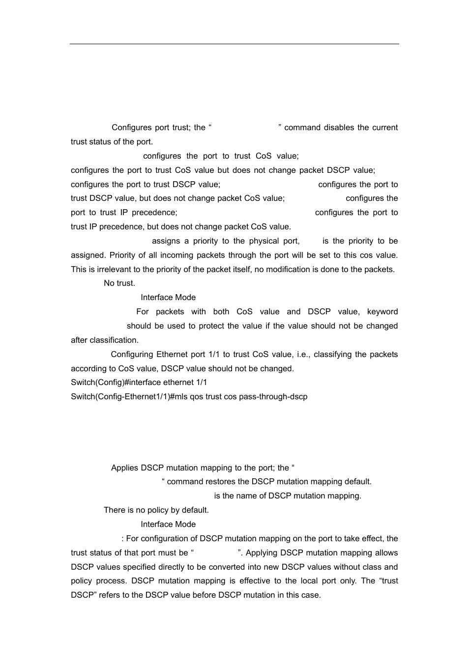 8 mls qos trust, 9 mls qos dscp-mutation | Accton Technology ES4626 User Manual | Page 263 / 853