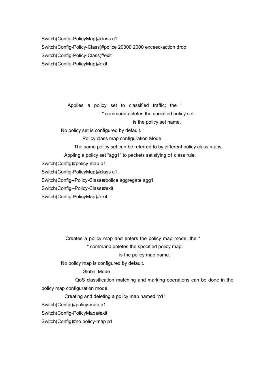 12 police aggregate, 13 policy-map, 14 queue mode | Accton Technology ES4626 User Manual | Page 266 / 853