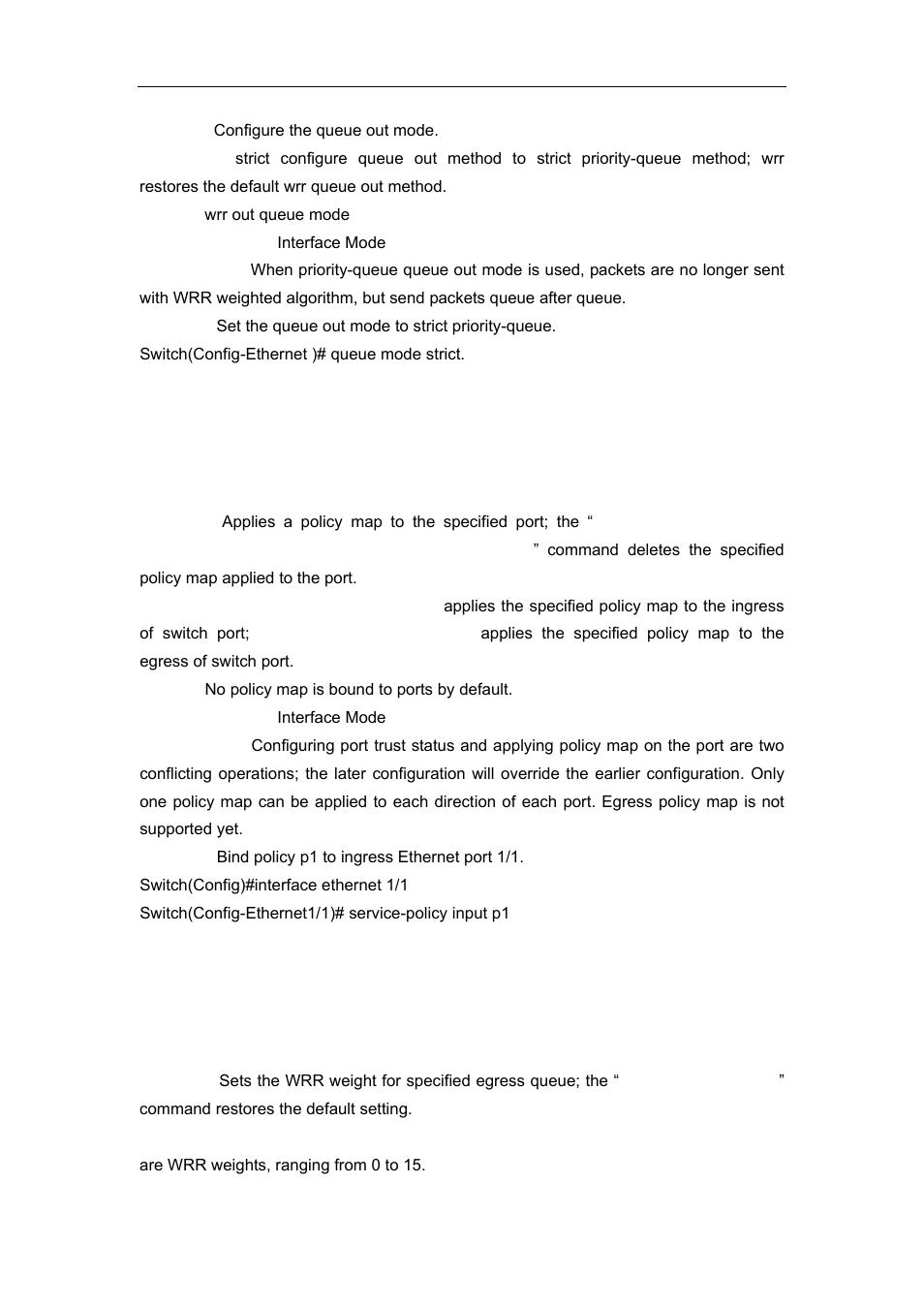 15 service-policy, 16 wrr-queue bandwidth | Accton Technology ES4626 User Manual | Page 267 / 853
