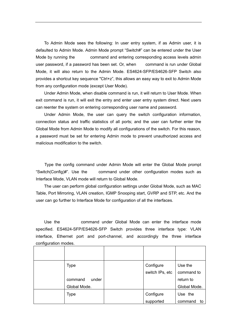 2 admin mode, 3 global mode, 4 interface mode | Accton Technology ES4626 User Manual | Page 27 / 853