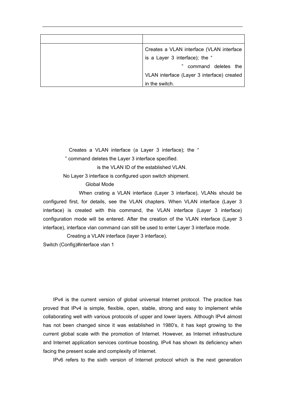3 commands for layer 3 interface, 1 interface vlan, 2 ip configuration | 1 introduction to ipv4, ipv6, Onfiguration | Accton Technology ES4626 User Manual | Page 279 / 853