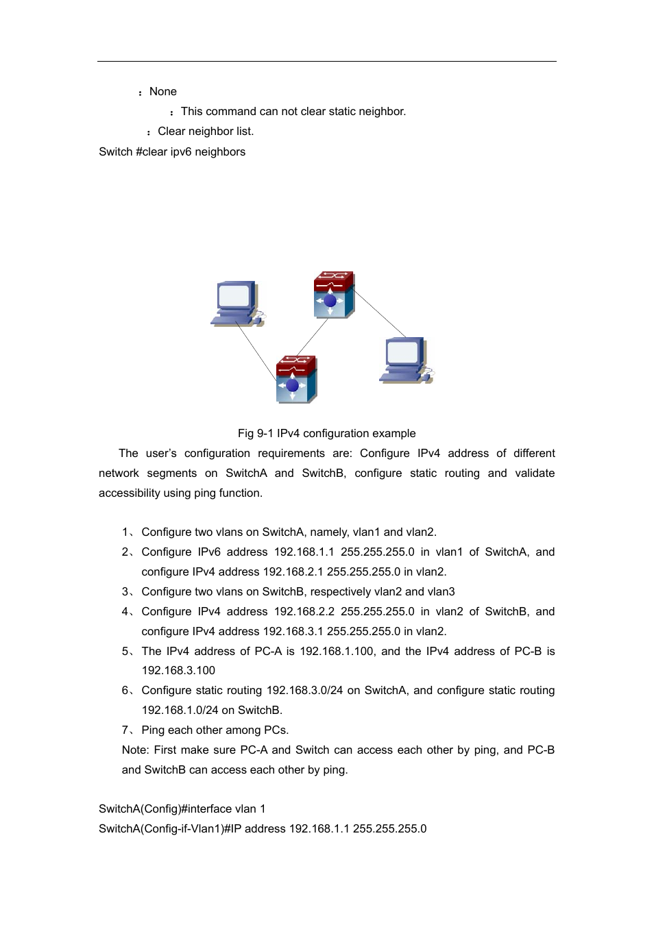 3 ip configuration examples, 1 configuration examples of ipv4 | Accton Technology ES4626 User Manual | Page 296 / 853