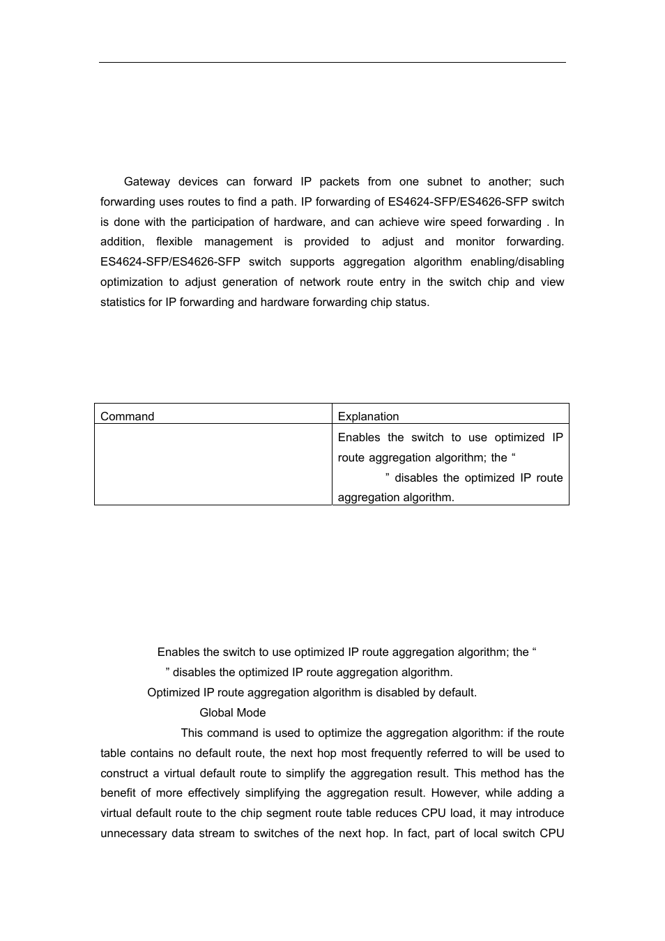 3 ip forwarding, 1 introduction to ip forwarding, 2 ip route aggregation configuration task | 3 commands for ip route aggregation, 1 ip fib optimize, Orwarding | Accton Technology ES4626 User Manual | Page 311 / 853