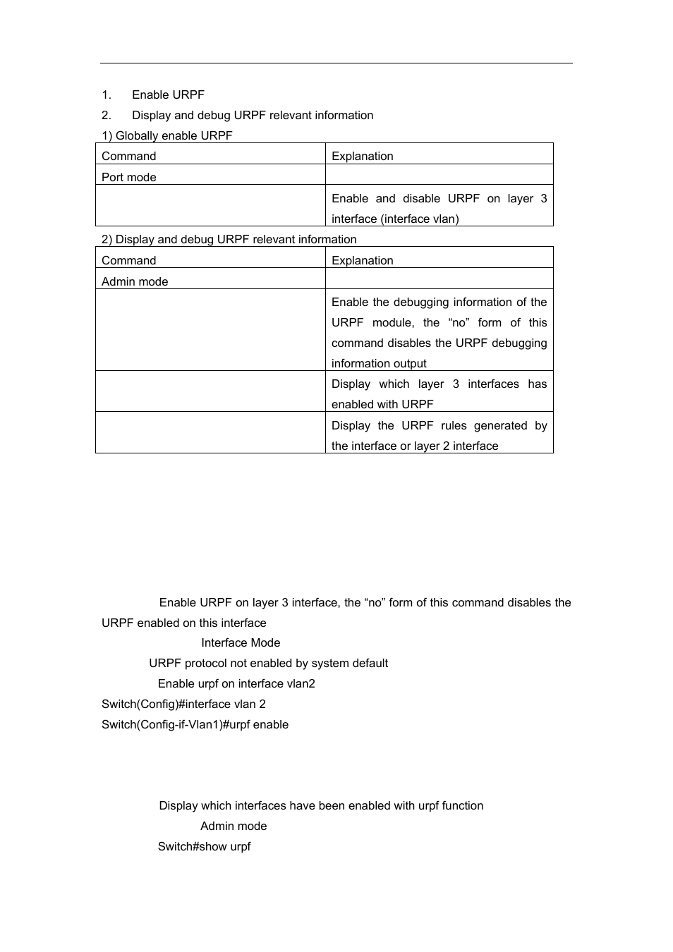 4 commands for urpf, 1 urpf enable, 2 show urpf | Accton Technology ES4626 User Manual | Page 313 / 853