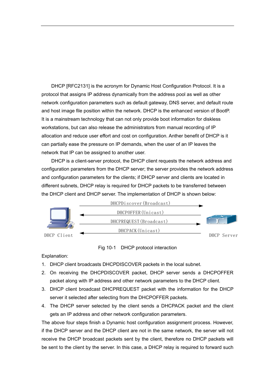 Chapter 10 dhcp configuration, 1 introduction to dhcp, Ntroduction to | Dhcp | Accton Technology ES4626 User Manual | Page 319 / 853