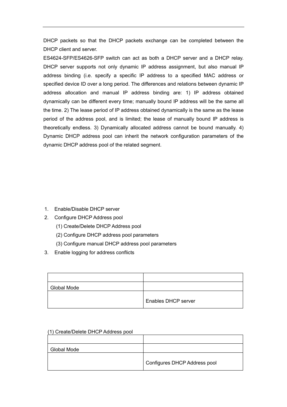 2 dhcp server configuration, 1 dhcp sever configuration task list, Dhcp | Erver, Onfiguration | Accton Technology ES4626 User Manual | Page 320 / 853