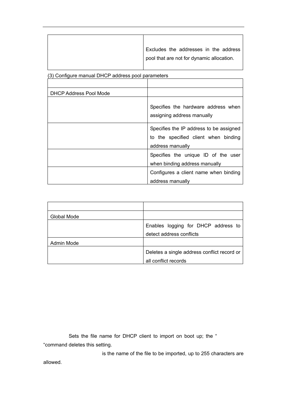 2 commands for dhcp server configuration, 1 bootfile | Accton Technology ES4626 User Manual | Page 322 / 853