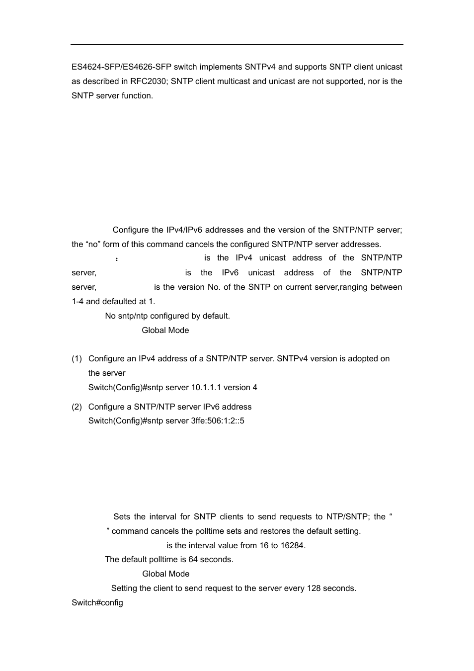 2 commands for sntp, 1 sntp server, 2 sntp poll | Ommands for, Sntp | Accton Technology ES4626 User Manual | Page 348 / 853