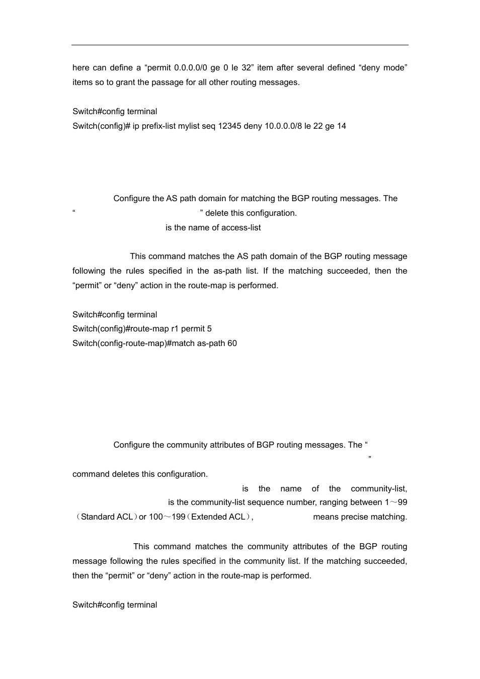 3 match as-path, 4 match community | Accton Technology ES4626 User Manual | Page 369 / 853