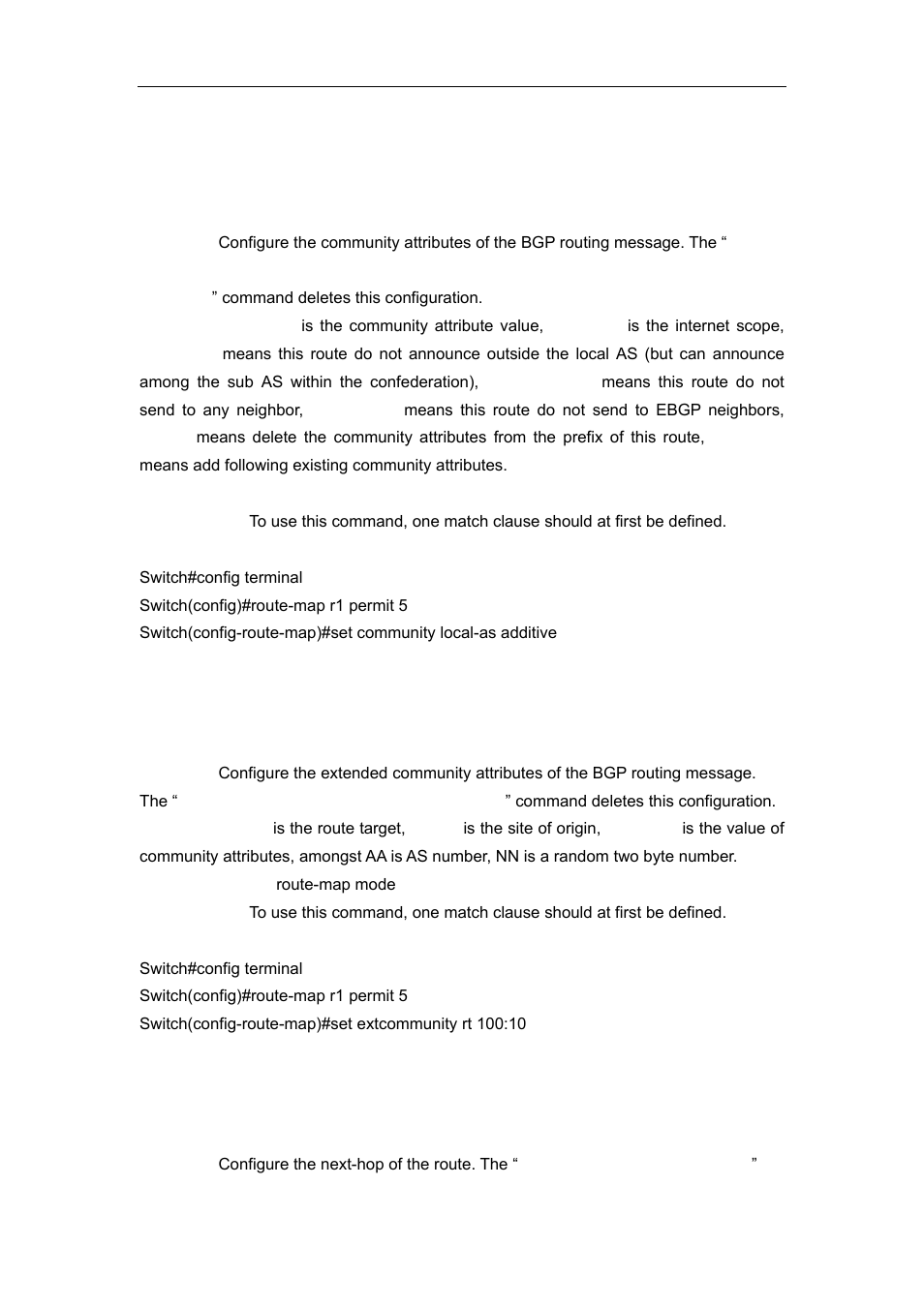 17 set extcommunity, 18 set ip next-hop | Accton Technology ES4626 User Manual | Page 375 / 853