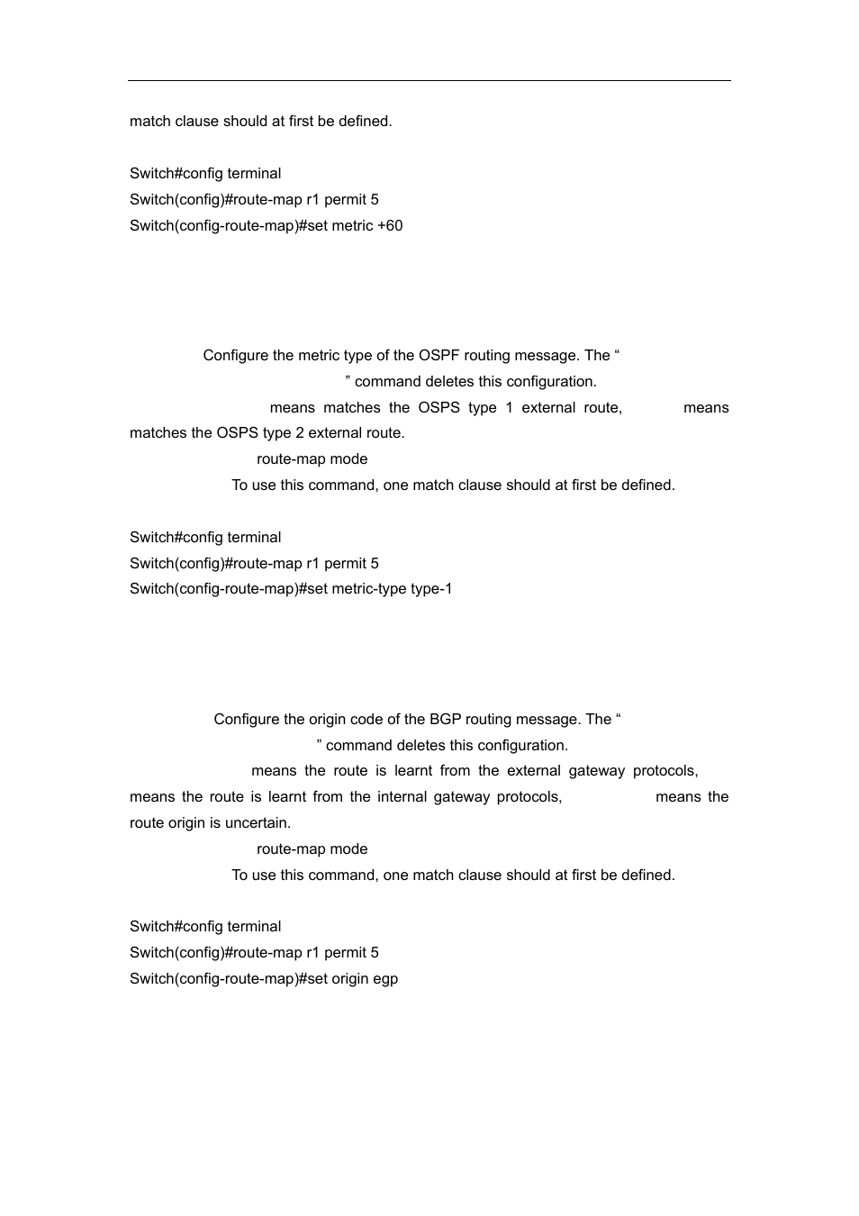 21 set metric-type, 22 set origin, 23 set originator-id | Accton Technology ES4626 User Manual | Page 377 / 853