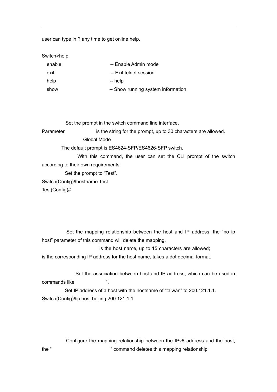 11 hostname, 12 ip host, 13 ipv6 host | Accton Technology ES4626 User Manual | Page 38 / 853