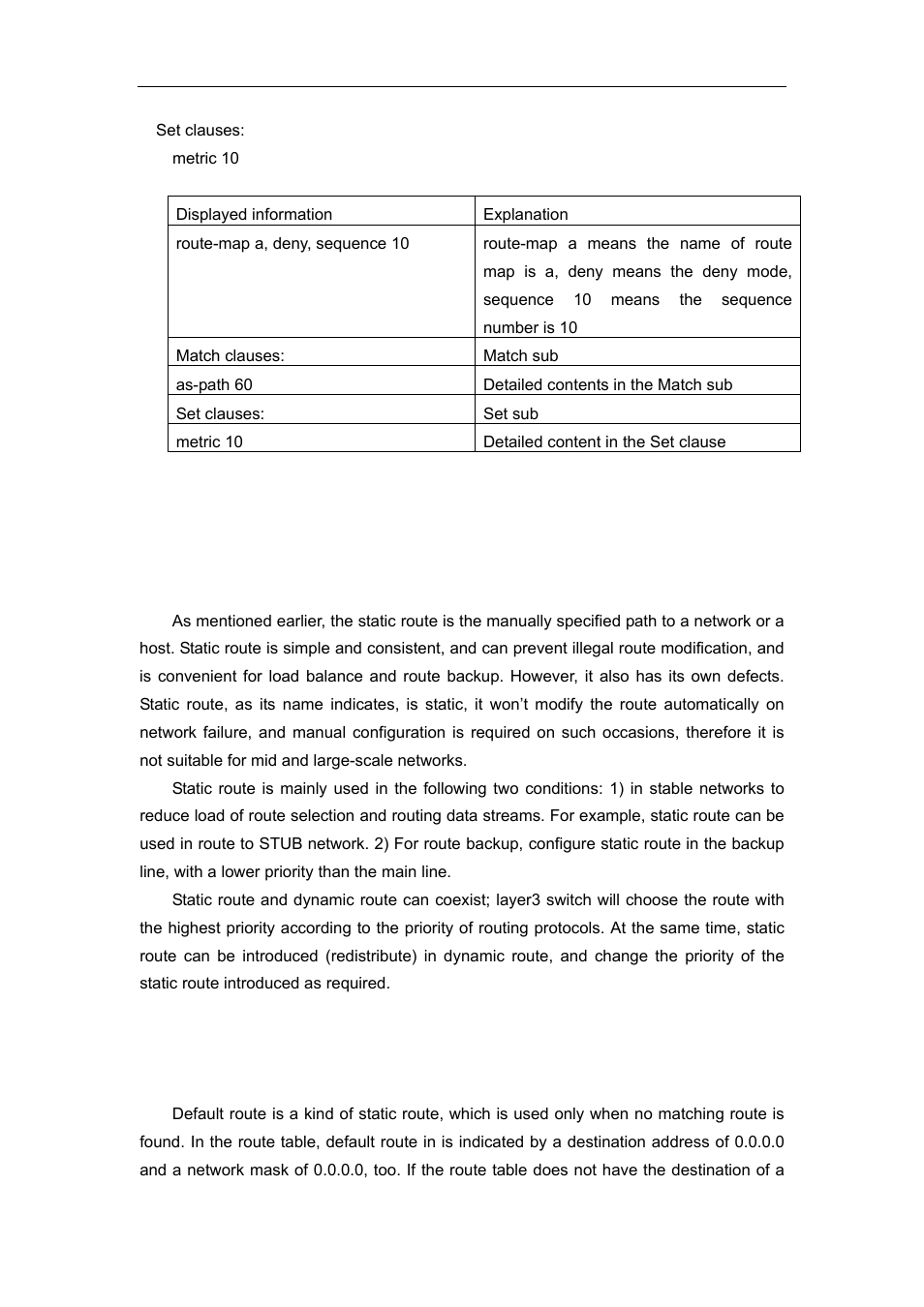 3 static route, 1 introduction to static route, 2 introduction to default route | Tatic, Oute | Accton Technology ES4626 User Manual | Page 383 / 853