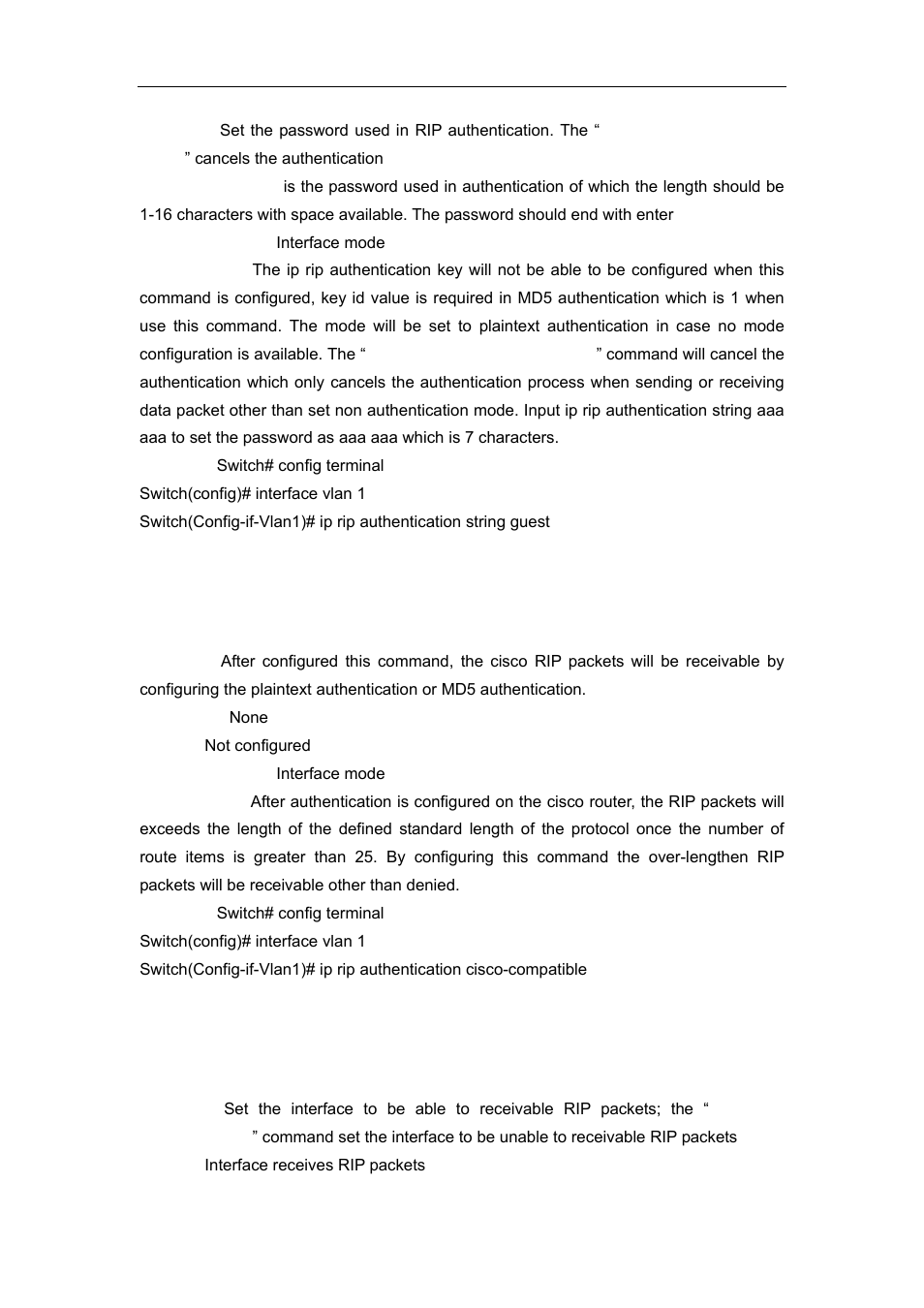 13 ip rip authentication cisco-compatible, 14 ip rip receive-packet | Accton Technology ES4626 User Manual | Page 403 / 853