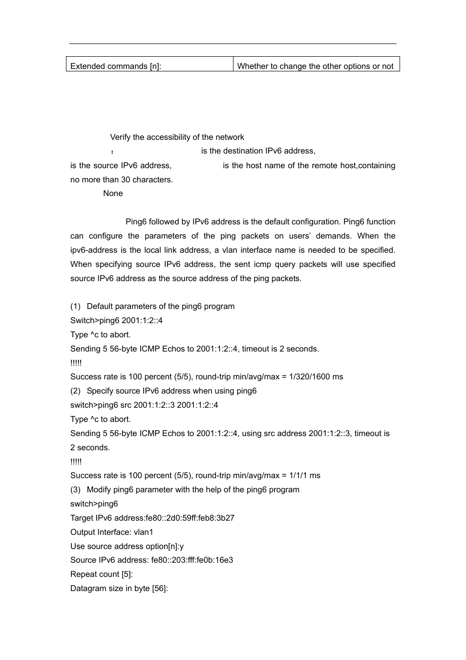 20 ping6 | Accton Technology ES4626 User Manual | Page 42 / 853