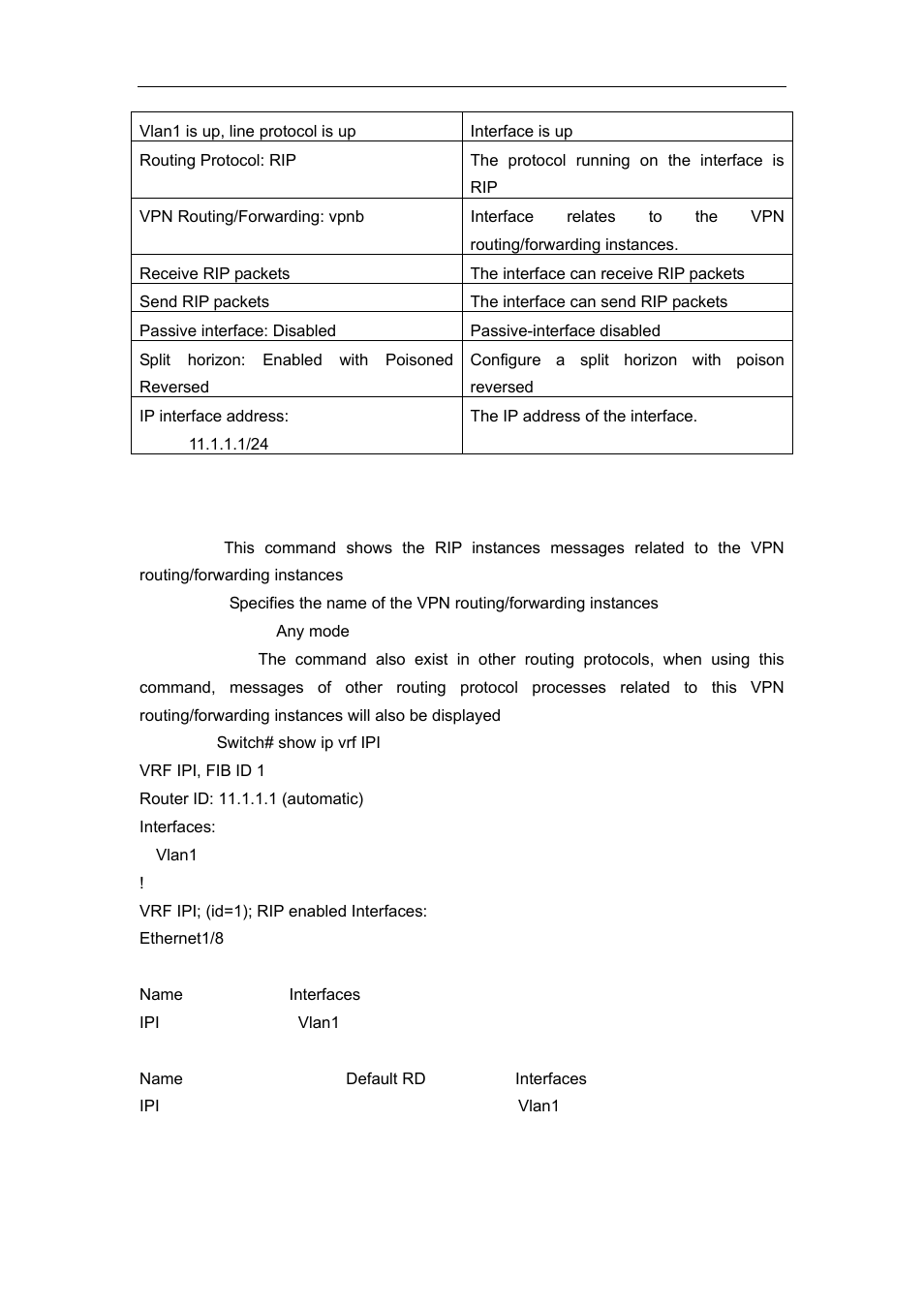 8 show ip vrf | Accton Technology ES4626 User Manual | Page 420 / 853